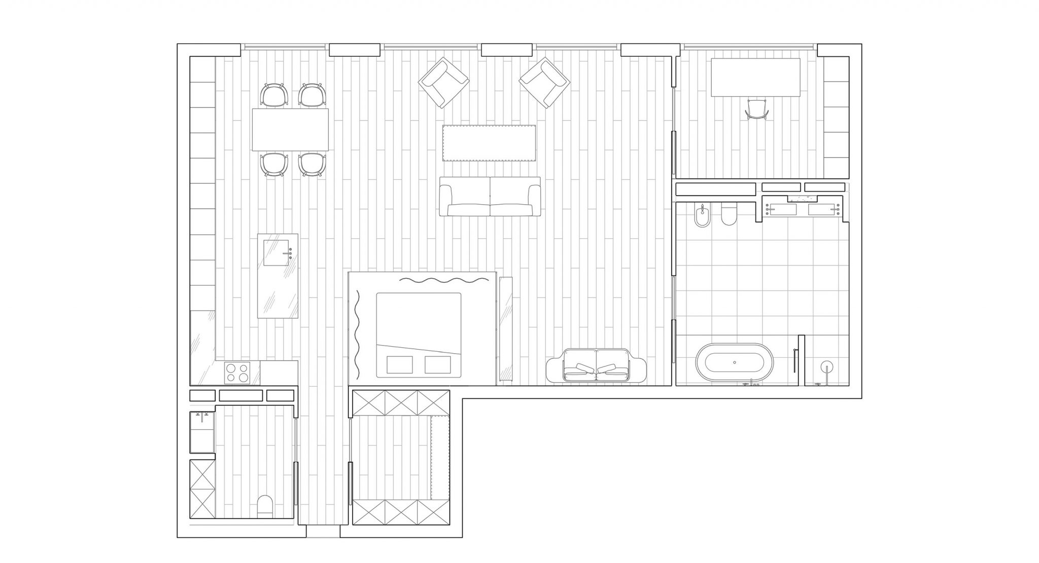 Studio Apartment Floor Plan Interior Design Ideas