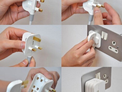 space saving 3 pin plug