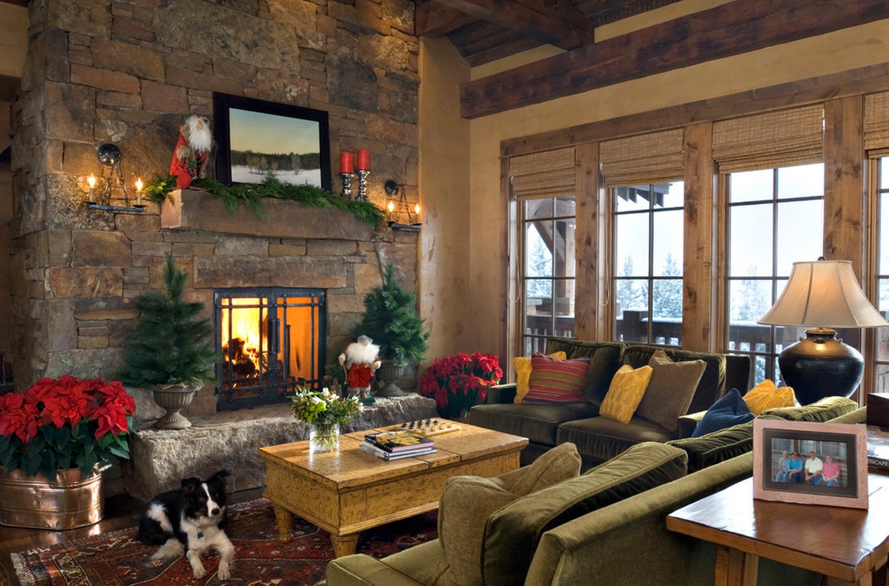 lodge christmas mantel decor | Interior Design Ideas
