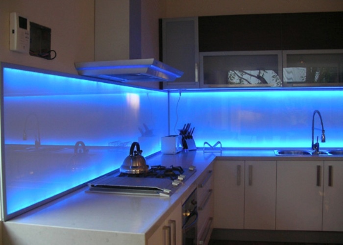 led backsplash kitchen design