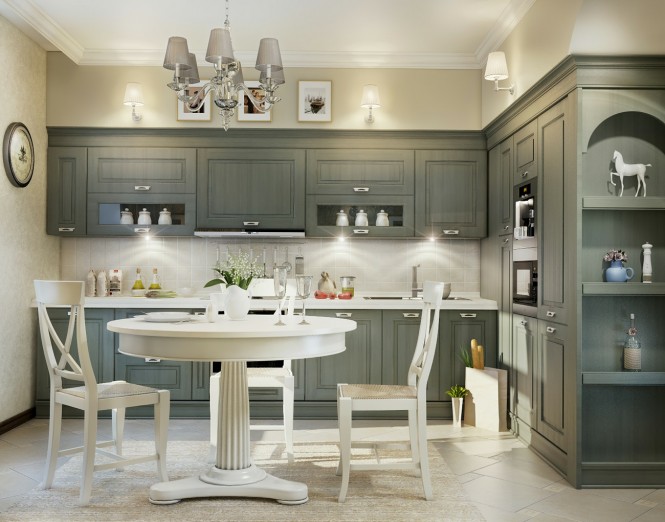 grey traditional kitchen | Interior Design Ideas