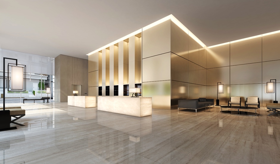 modern hotel lobby plan