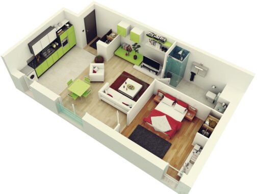 1 Bedroom Apartment/House Plans