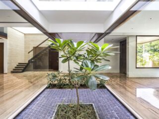 A Sleek, Modern Home with Indian Sensibilities and an Interior Courtyard