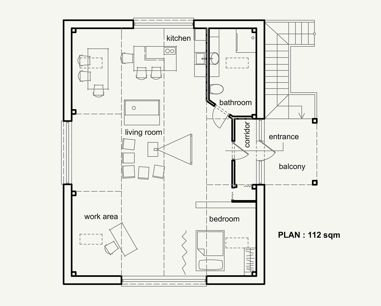 Attic home floorplan Interior Design Ideas