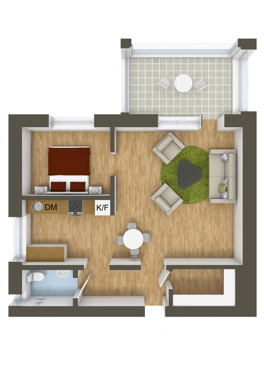 40 More 1 Bedroom Home Floor Plans