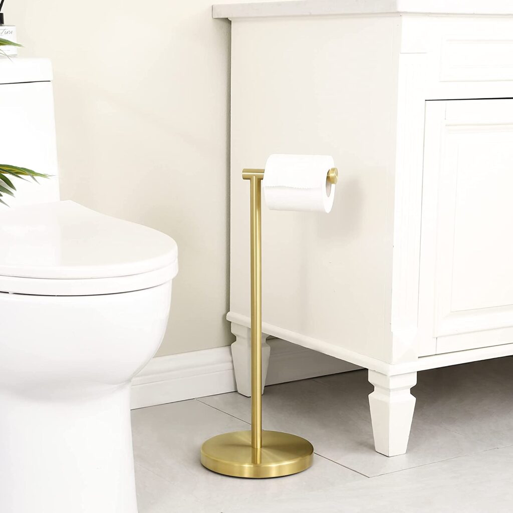 Gold Toilet Paper Holder Stand 