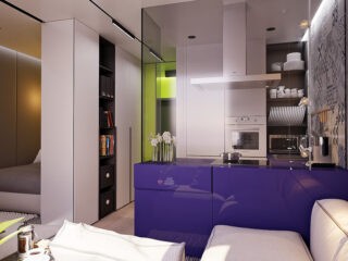 A Pair Of Super Small Apartments With Dazzling Neon Accents