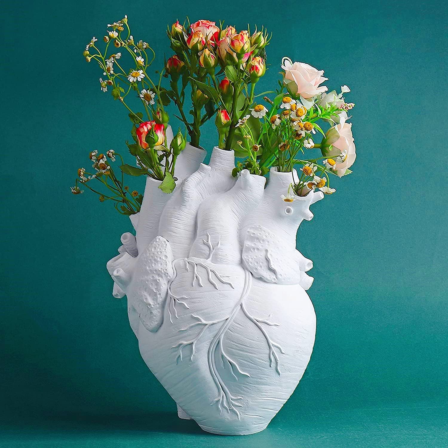 Order Happiness Decorative Metal White Round Flower Vase for Home