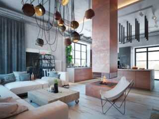 An Industrial Home With Warm Hues