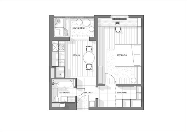 floorplan apartment three wardrobe bedroom | Interior Design Ideas