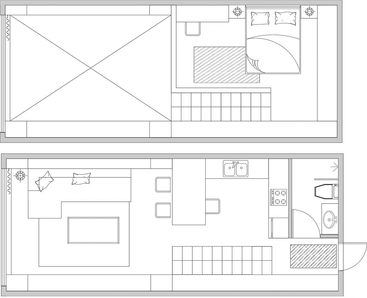 Small Home With Loft Floor Plan Diagram Interior Design Ideas