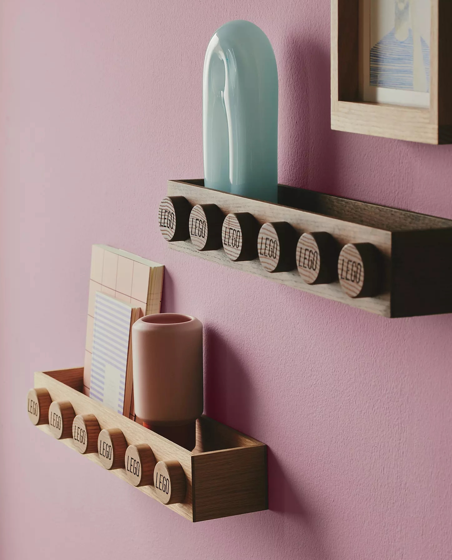 Wooden LEGO shelves