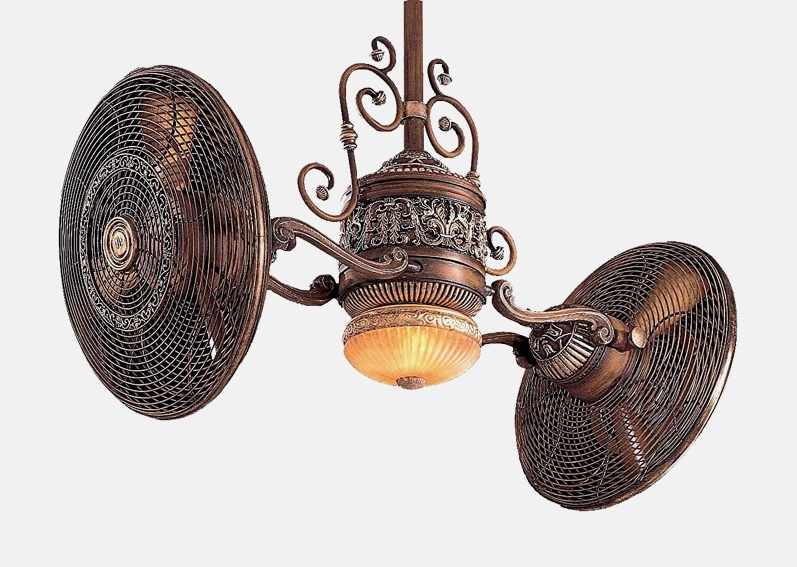 Antique-style double fan