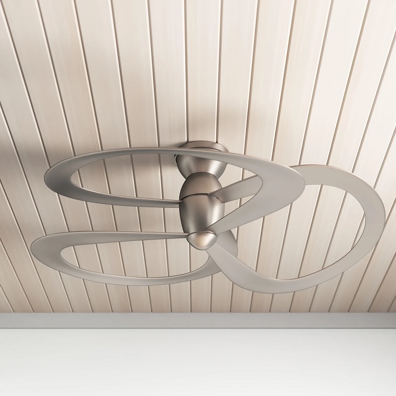 Unique ceiling fan with rounded abstract blades