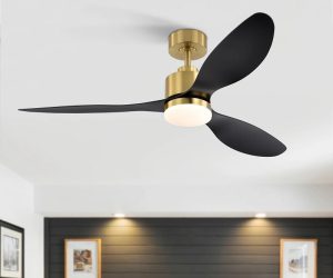 Gold modern fan with black blades