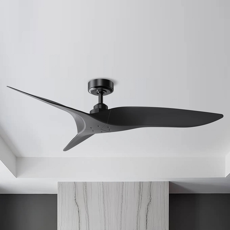 Sculptural black ceiling fan