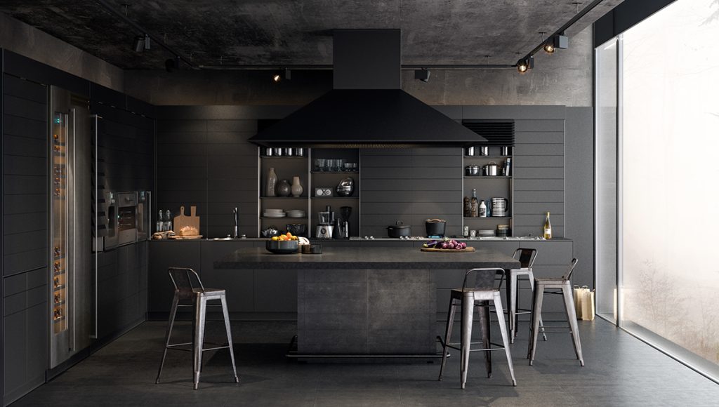 modern dark kitchen