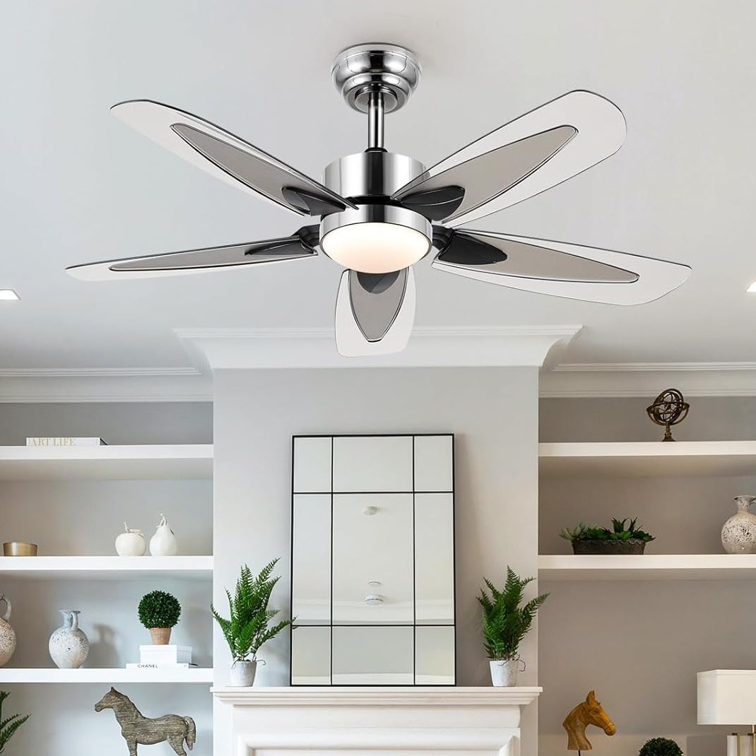 Ceiling fan with five translucent blades