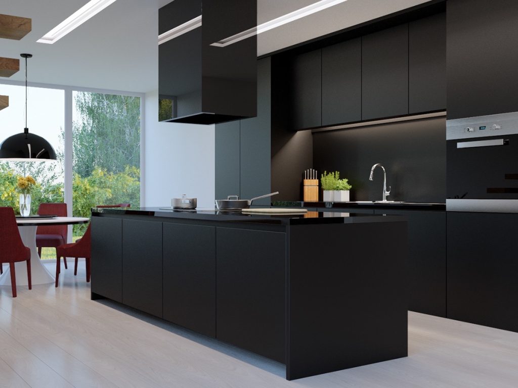 white and black modern kitchen