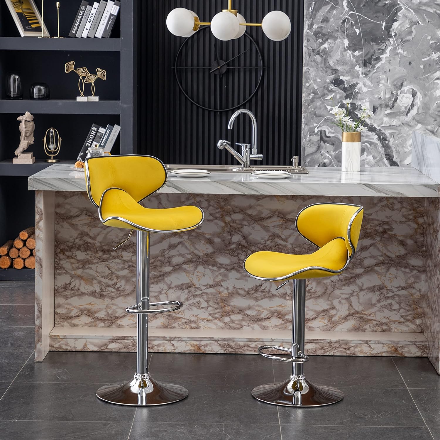 Contemporary yellow bar stools