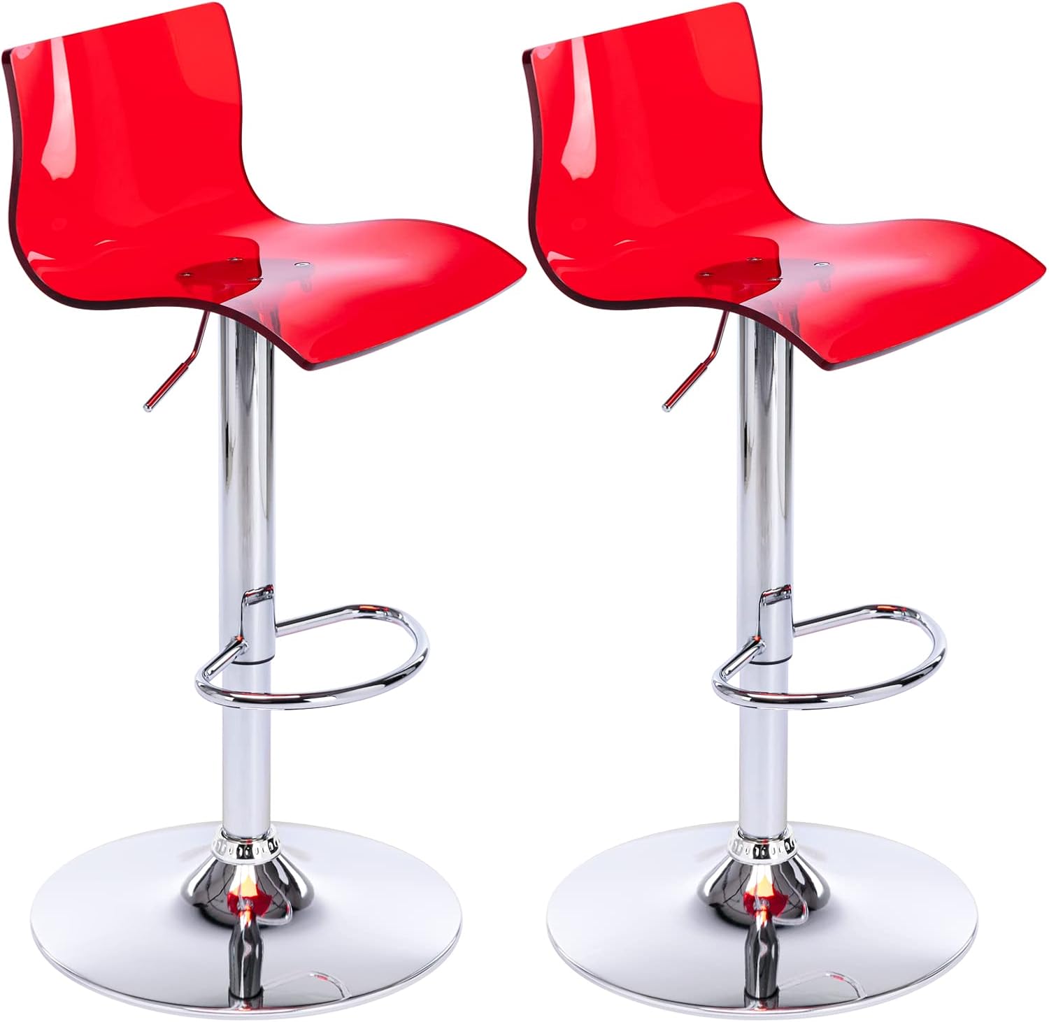 Glossy red transparent bar stool