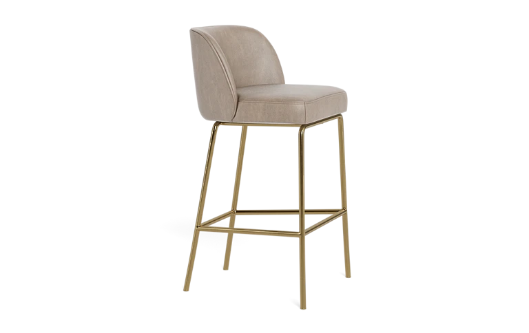 Graham leather metal bar stool