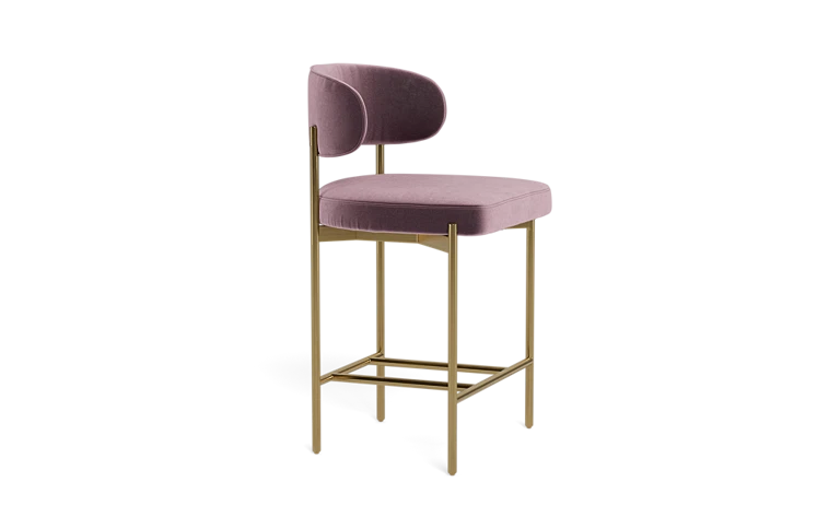 Hollis metal framed upholstered bar stool