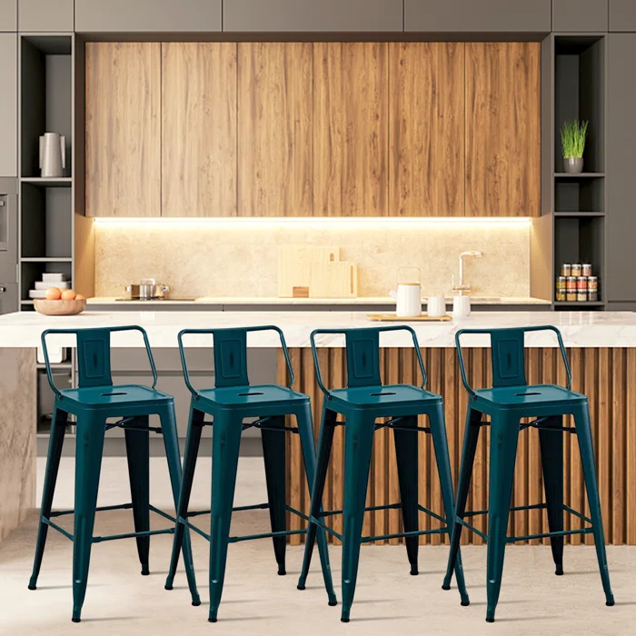 Teal Stackable bar stools