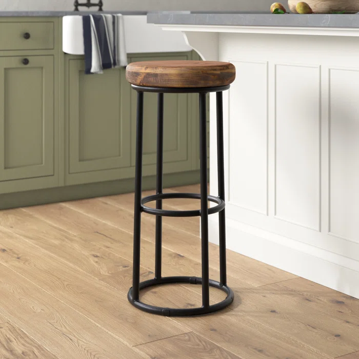 Tulip solid wood bar stool