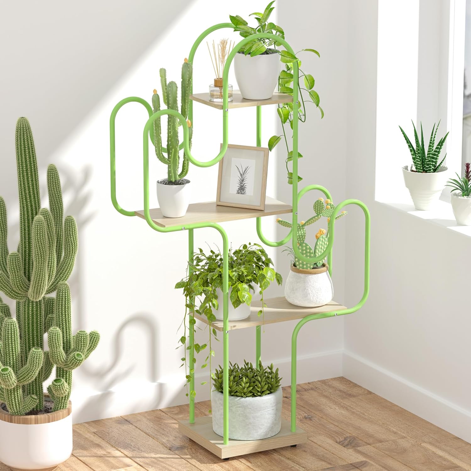 Cactus shaped plant stand