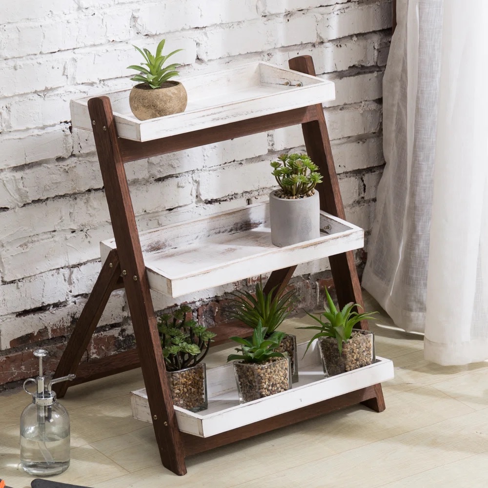 Rustic countertop plant stand