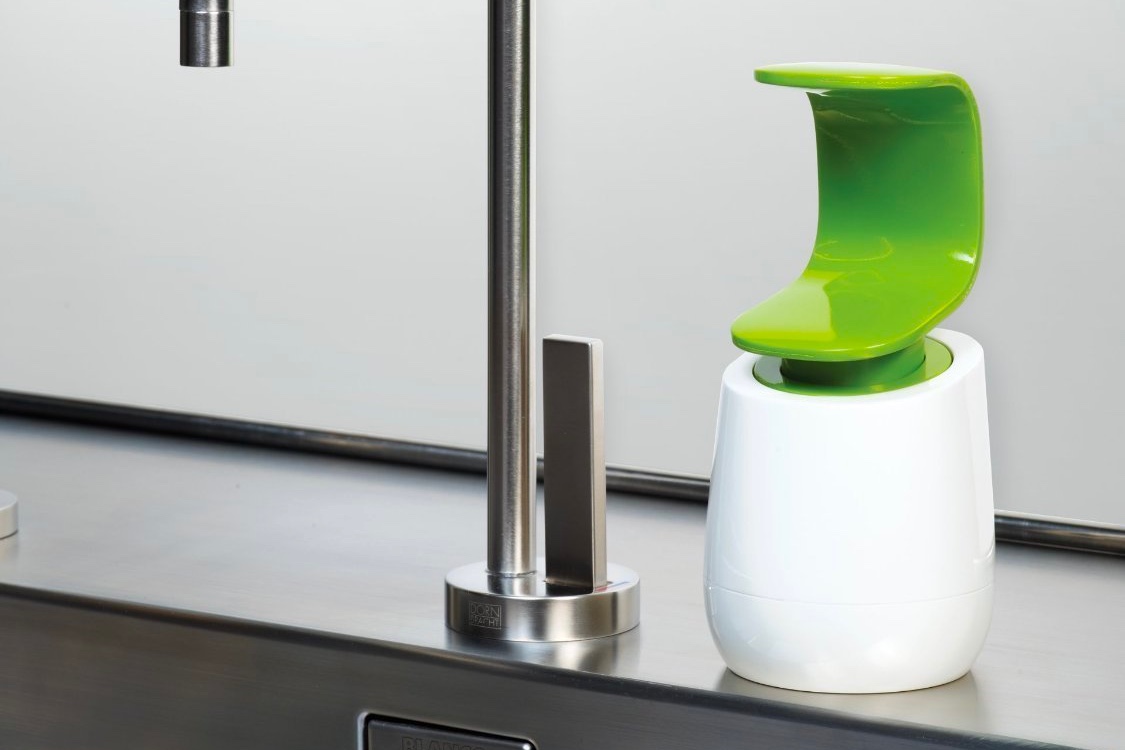 futuristic hand soap dispenser for kitchen sink