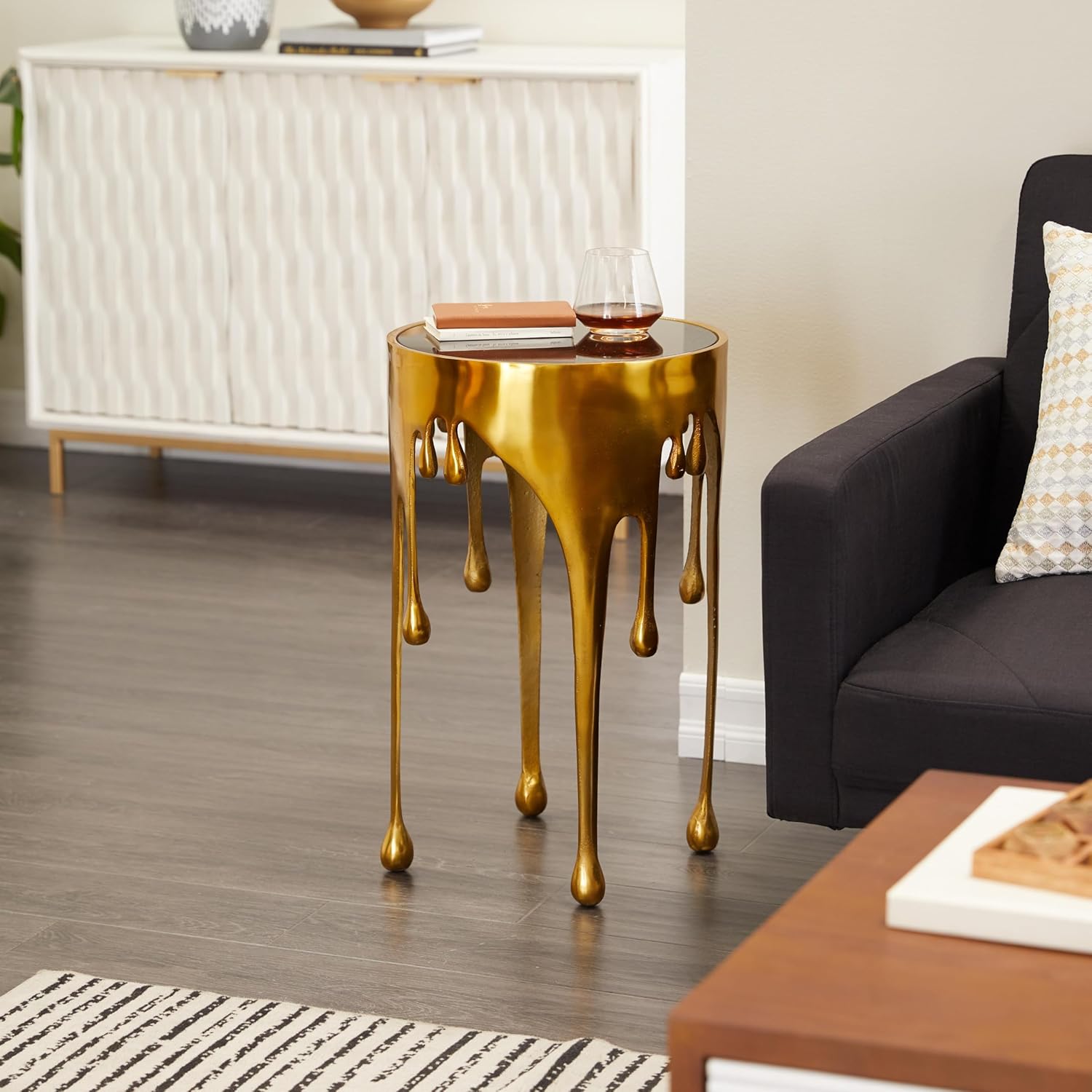 Melting gold end table