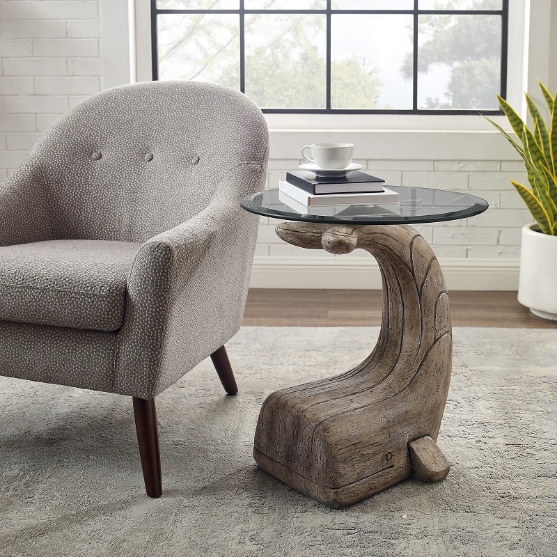 Whale-shaped end table