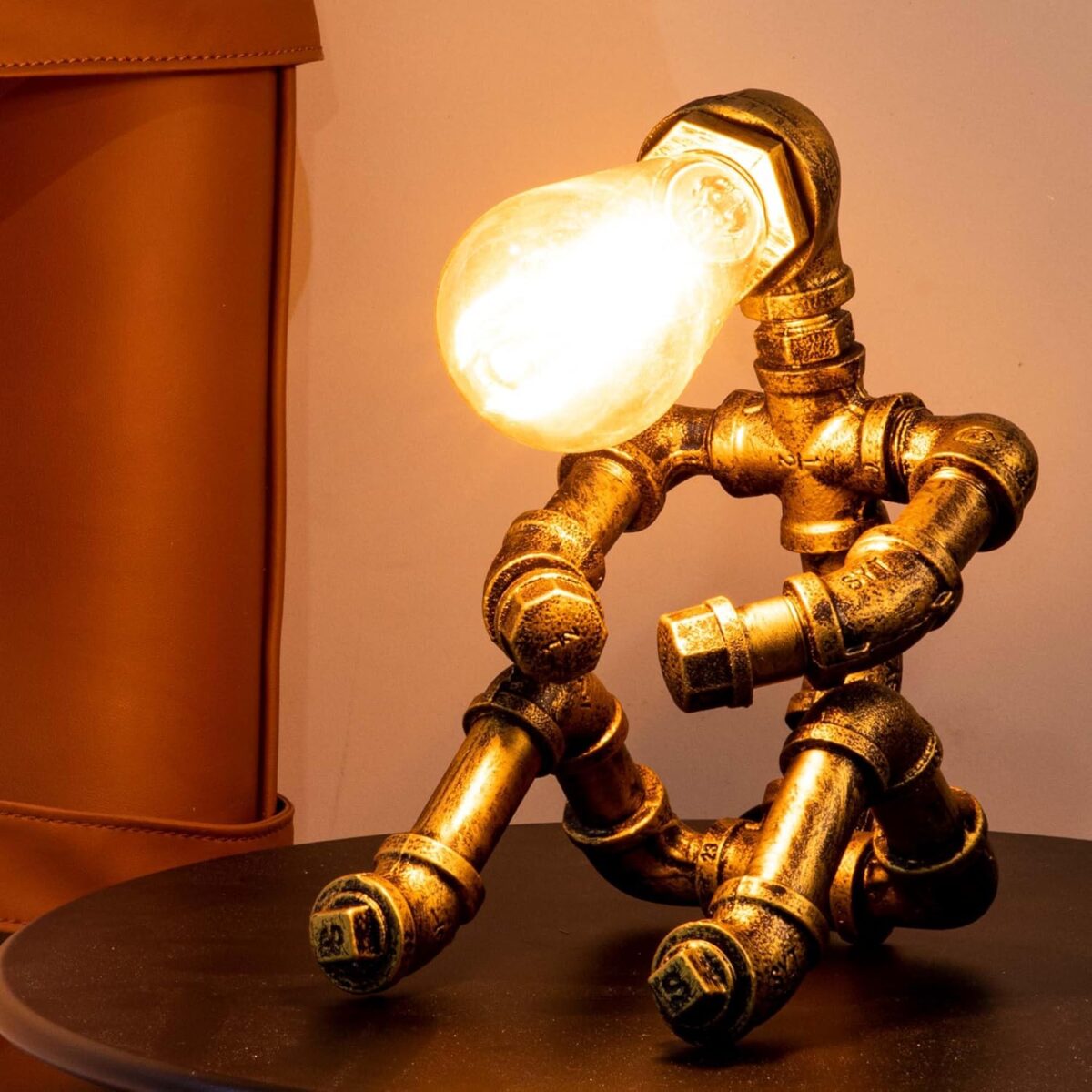 Metal robot table lamp