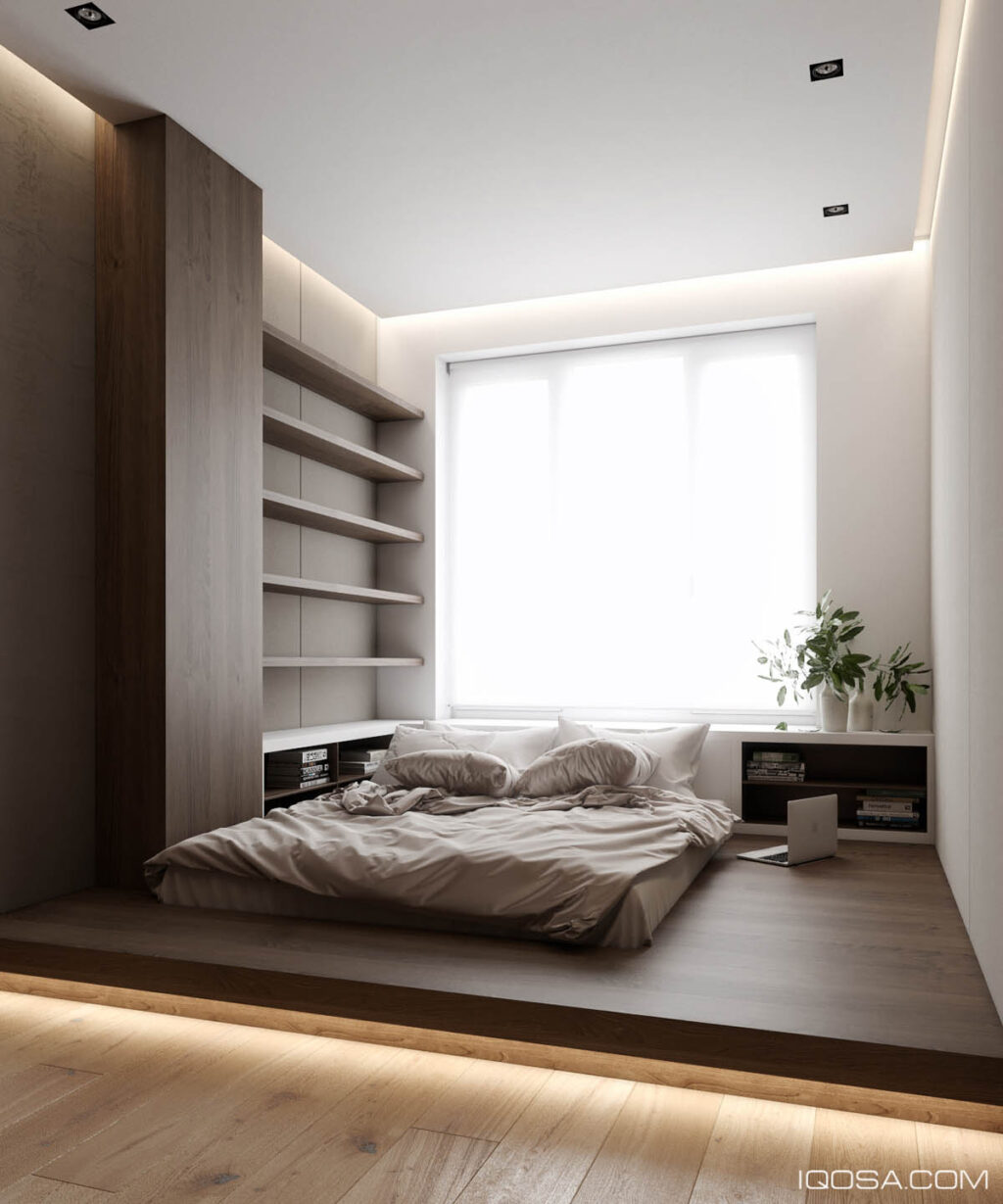 low bed in minimalist bedroom | Interior Design Ideas