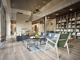 3 Apartments with Industrial Inspired Concrete Wall Panels