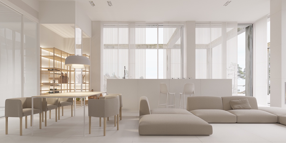 minimalist contrast living room