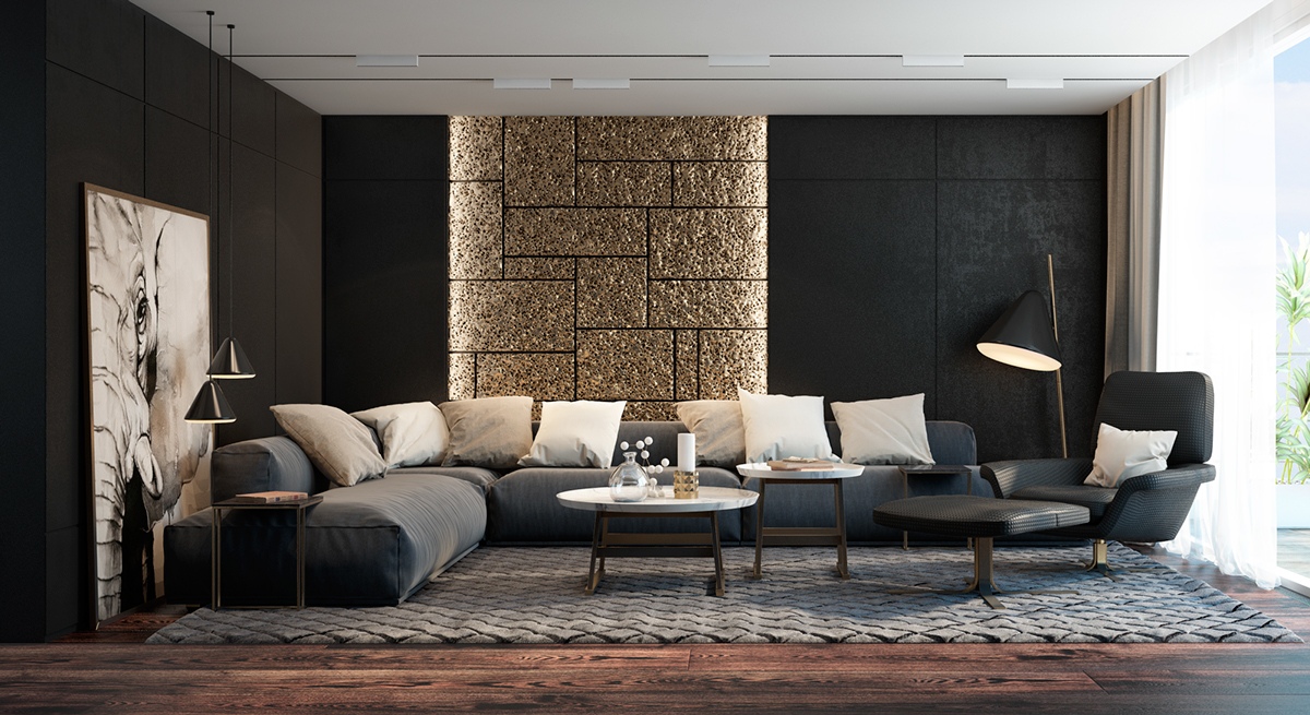 Living Room Styling With Brown And Black