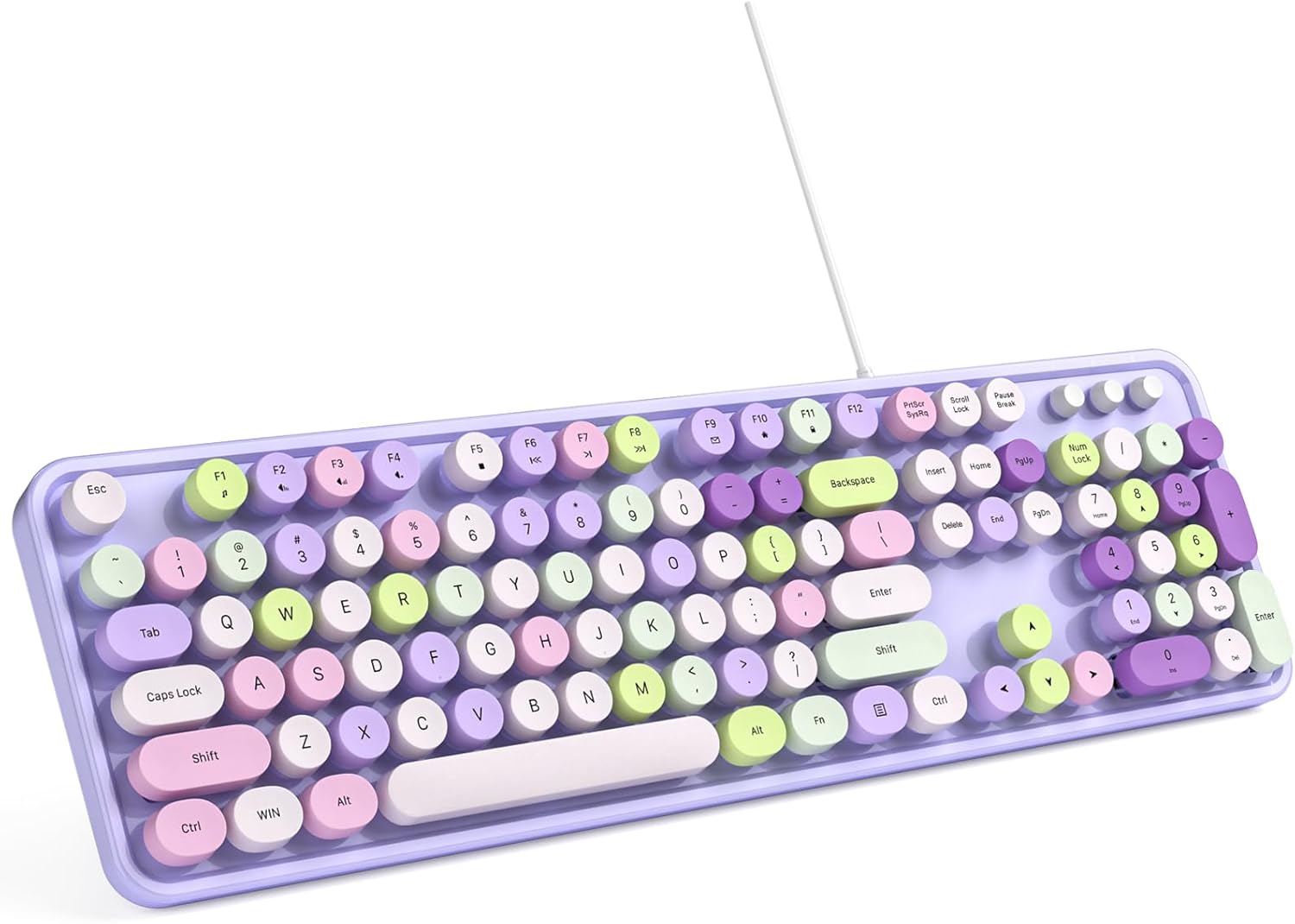 Purple retro round typewriter keyboard