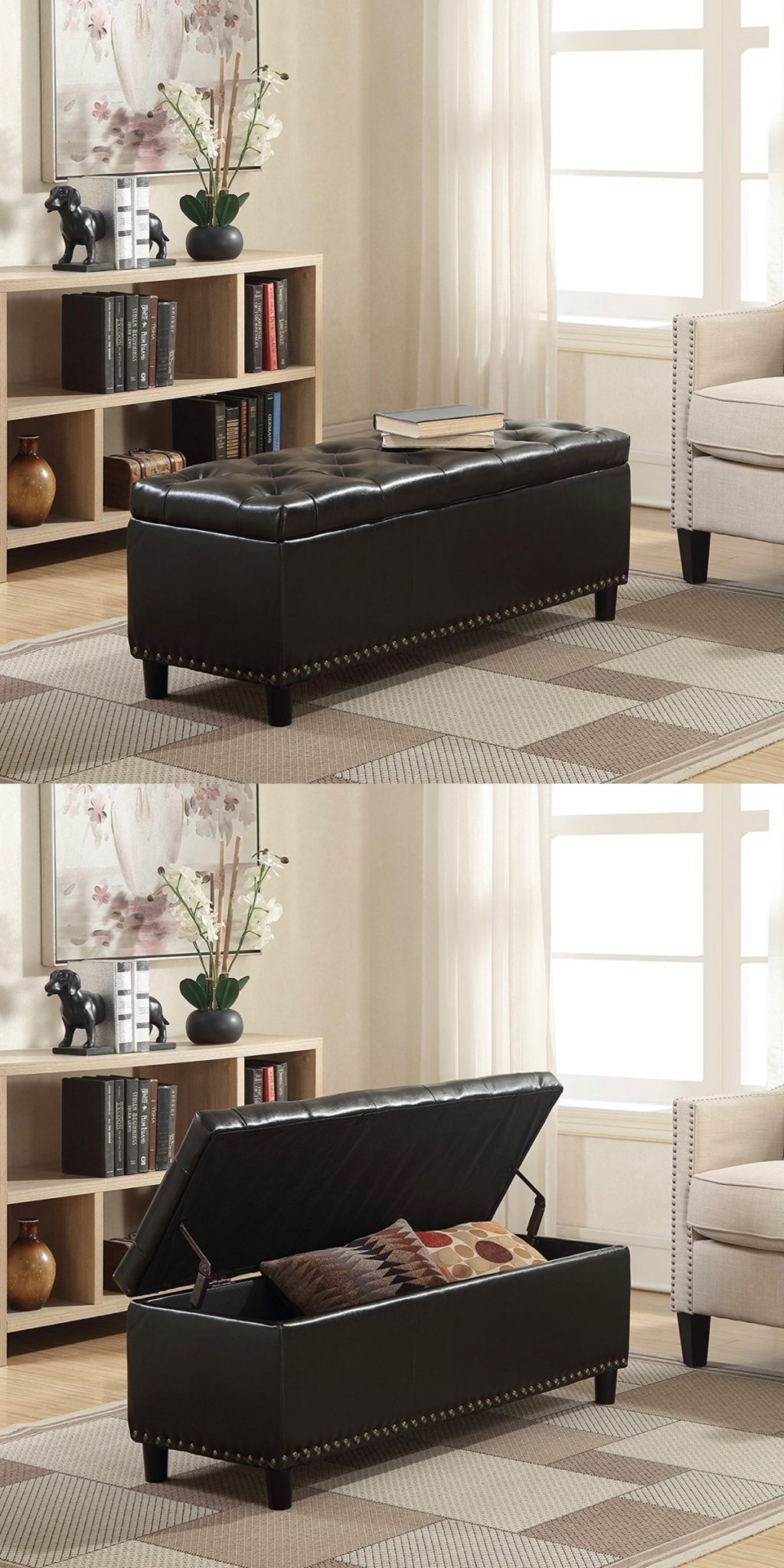 Black Leather Storage Ottoman Interior Design Ideas   Black Leather Storage Ottoman 1024x2047 