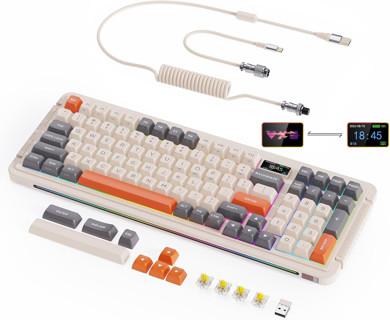 Pebble white mechanical keyboard