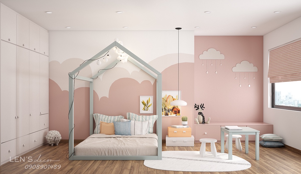 pastel bedroom pink furniture and green