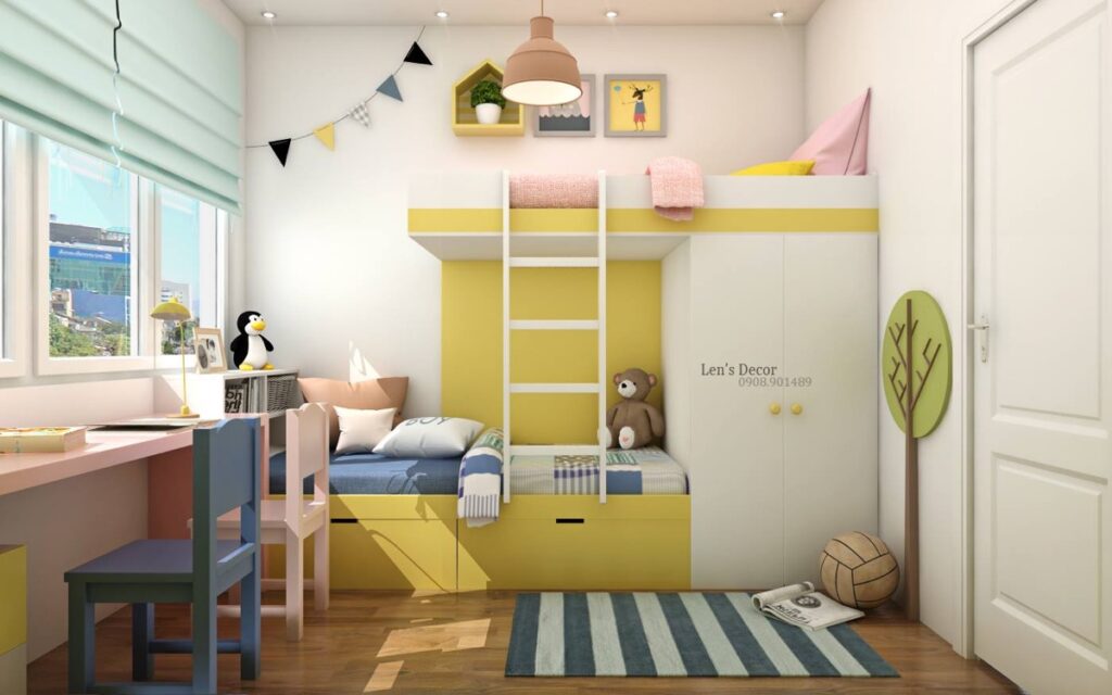 Yellow bunk beds | Interior Design Ideas