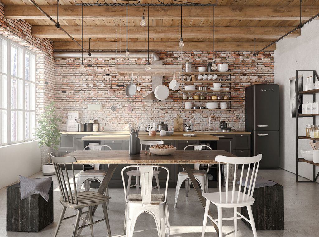 industrial dining room | Interior Design Ideas