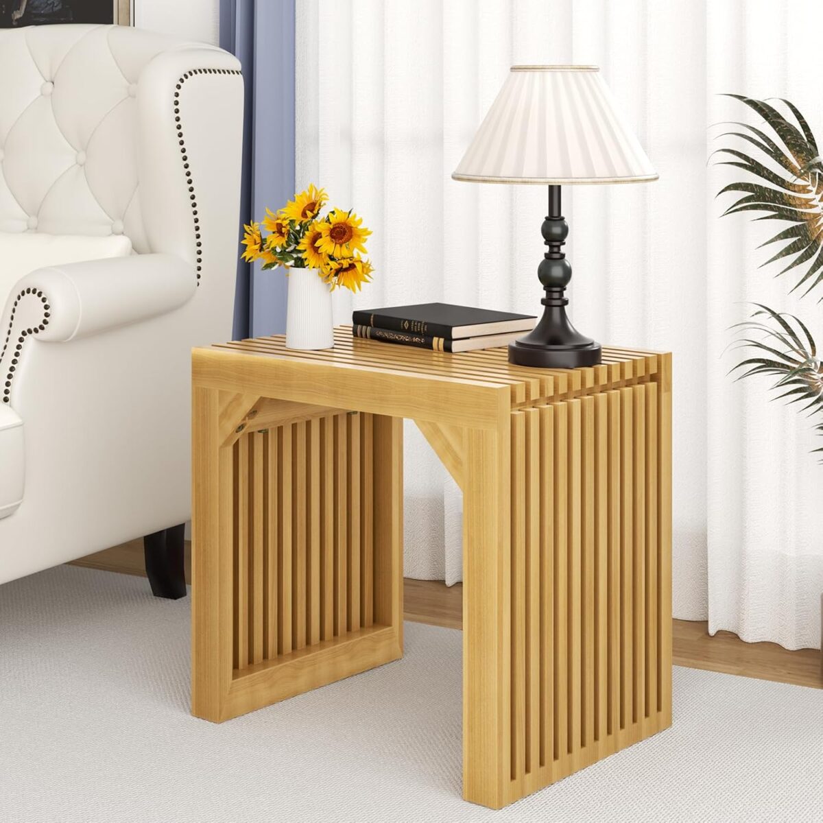 18” Modern Solid Wood Side Table