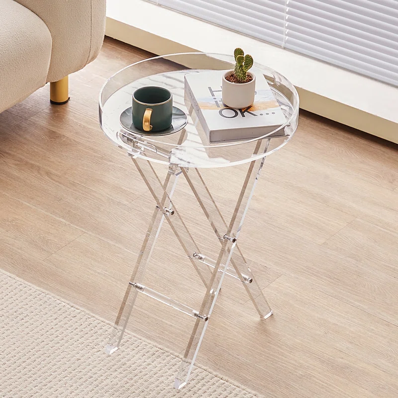 Acrylic folding side table