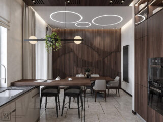 Luxurious Interior With Wood Slat Walls