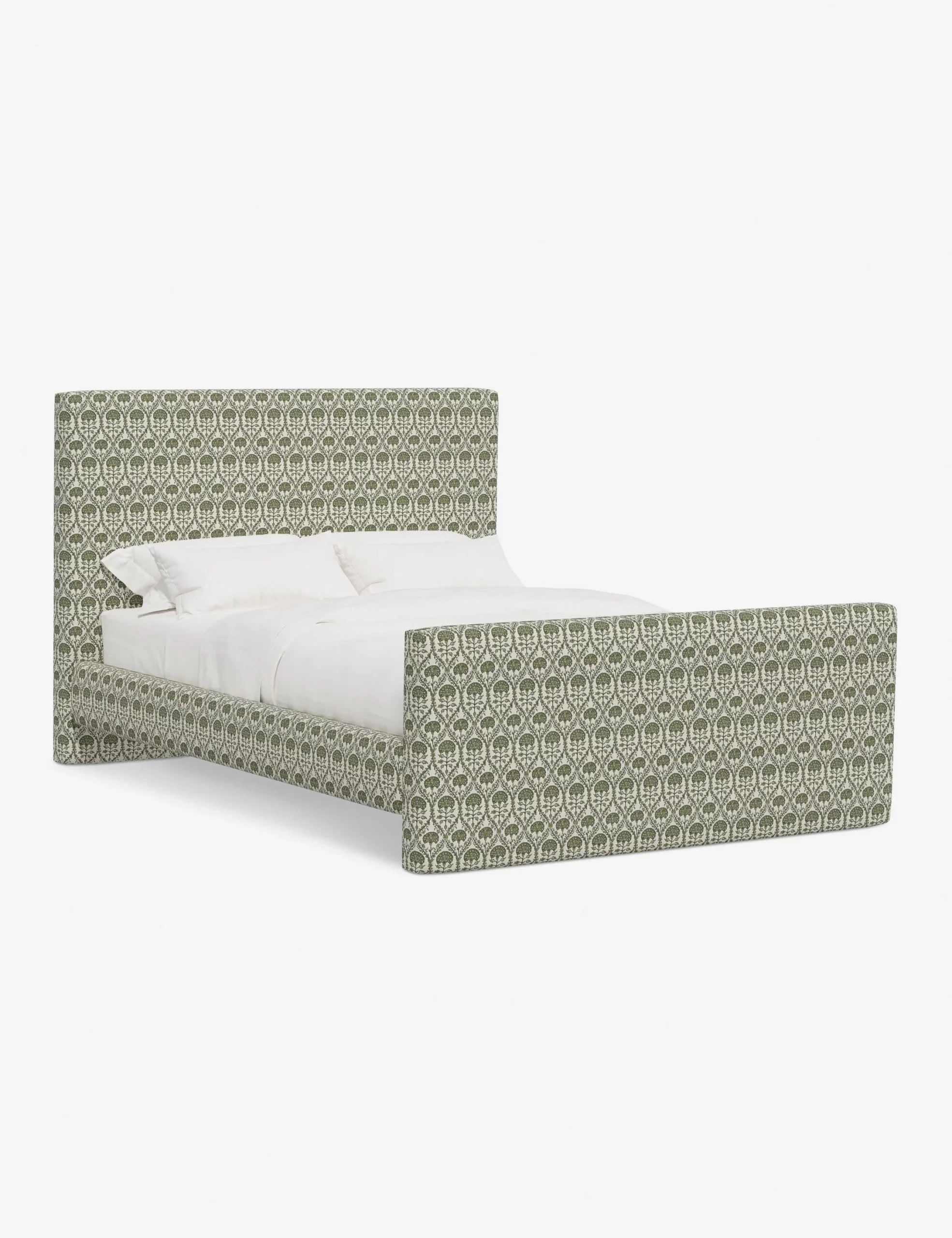 Olive blockprit platform bed